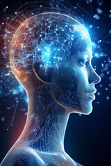 Obraz premium Educational image of artificial intelligence in human form for youth-focused tech learning 