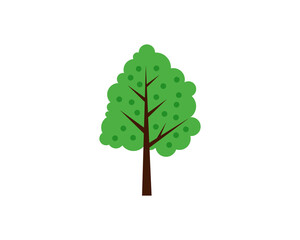 Flat Green Tree Illustration 