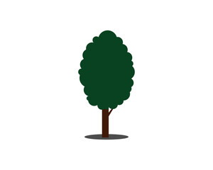 Flat Green Tree Illustration