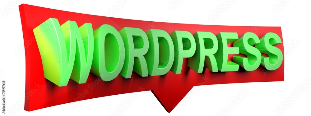 Poster wordpress arrow sign isolated on white background