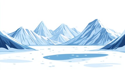 Snowy mountain range landscape