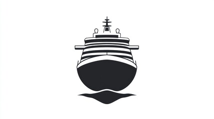 Cruise ship front view silhouette