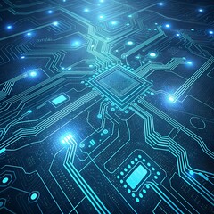 blue circuit board background