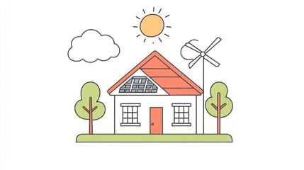 Fototapeta premium Sustainable house illustration