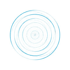 Blue spiral vortex isolated on a transparent background