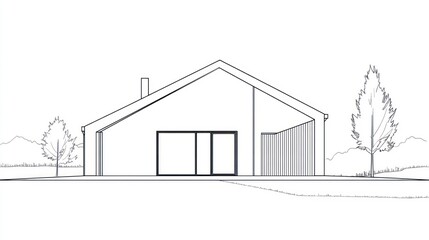 Modern house design sketch