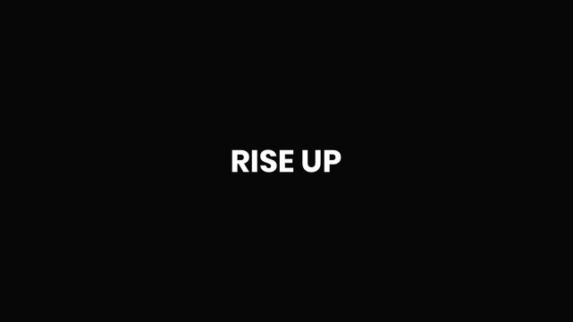 Rise Up Metallic Text Reveal Animation &ndash; 4K Motivational Typography Intro