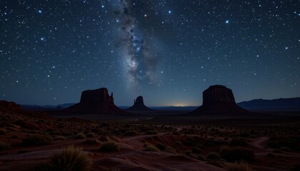 Awe-Inspiring Night Sky with Milky Way and Desert Buttes