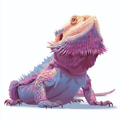 StressedOut Bearded Dragon A CloseUp View of a Frazzled Reptiles Facial Expression Ideal for Educational or Humorous