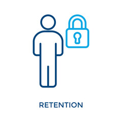 Retention Icon Outline Color Style. Vector Illustration For Graphic Design