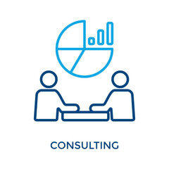 Consulting Icon Outline Color Style. Vector Illustration For Graphic Design