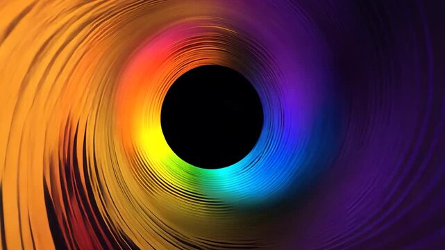 Colorful, concentric, swirling tunnel