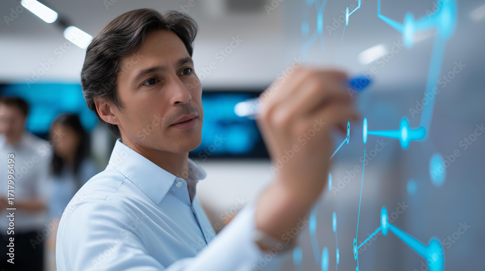 Aufkleber big data engineer designing data pipelines in a collaborative tech hub whiteboard with generic etl p