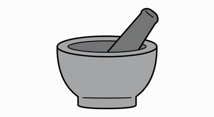 Stone Mortar & Pestle: Herbal Remedy Icon
