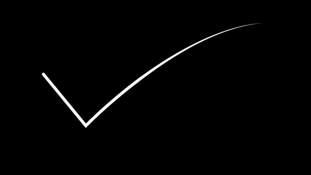 checkmark vector swoosh on black background.
