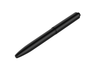 Black Felt Tip Pen with Cap On, Horizontal Position, Isolated on Transparent Background