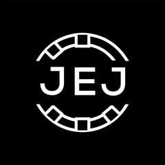 “Modern JEJ Monogram Logo Design, Sleek Minimalist Letter mark in Circle, JEJ LATER LOGO, High-Contrast Branding Concept”
