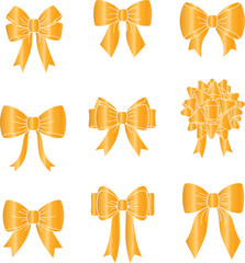 Luxury Gold Vector Bows - Perfect for Holidays and Celebrations