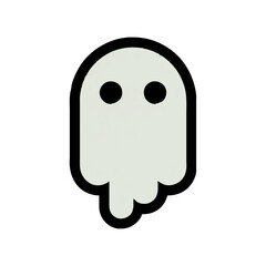 Simple Cartoon Ghost Icon Illustration on White

