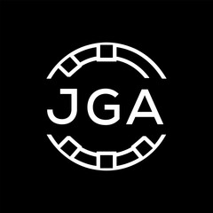 “Modern  Monogram Logo Design, Sleek Minimalist Letter mark in Circle, JGA LATER LOGO, High-Contrast Branding Concept”
