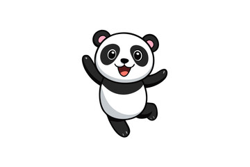 panda cartoon waving