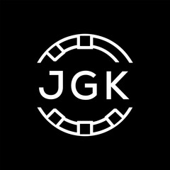 Obraz premium “Modern Monogram Logo Design, Sleek Minimalist Letter mark in Circle, JGK LATER LOGO, High-Contrast Branding Concept” 