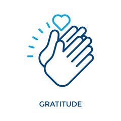 Gratitude Icon Outline Color Style. Vector Illustration For Graphic Design