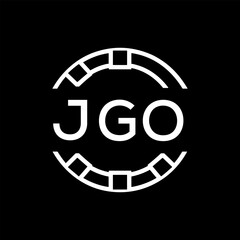 “Modern  Monogram Logo Design, Sleek Minimalist Letter mark in Circle, JGO LATER LOGO, High-Contrast Branding Concept”
