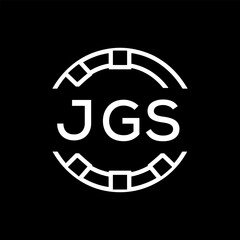 “Modern  Monogram Logo Design, Sleek Minimalist Letter mark in Circle, JGS LATER LOGO, High-Contrast Branding Concept”
