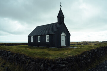 Fototapeta premium Front three-quarters view of Budakirkja