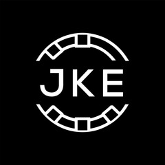 “Modern  Monogram Logo Design, Sleek Minimalist Letter mark in Circle, JKE LATER LOGO, High-Contrast Branding Concept”
