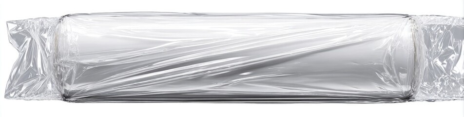 Fototapeta premium Wrapped rectangular object in clear plastic packaging