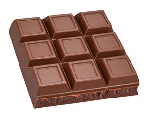3D Render of Chocolate Bar with Glossy Shine  Transparent PNG