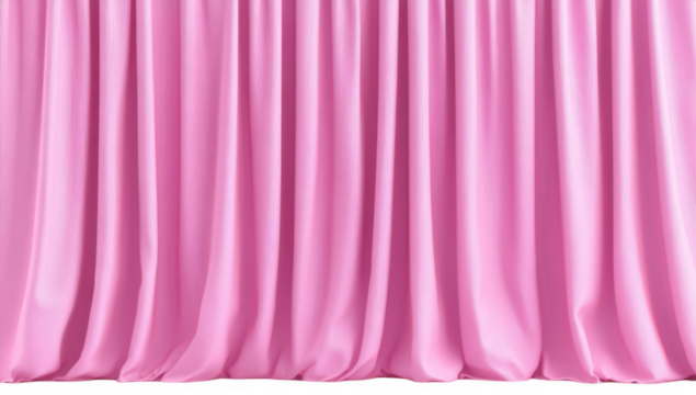 A pink curtain draping elegantly. creating a soft and inviting atmosphere. perfect for theatrical performances or decorative backdrops in event settings