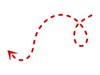 Abstract red arrow shape with motion blur effect on a dark canvas