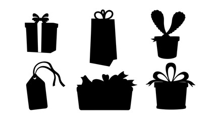 Gift Box Silhouettes Festive Shapes for Celebrations and Occasions