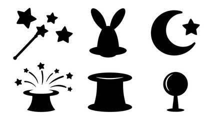 Assorted Black Silhouettes Representing Mystery, Wonder, and Enchantment