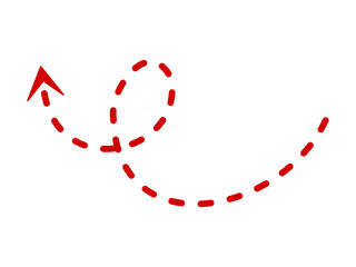 Dynamic red abstract arrow shape with glowing streaks and jagged edges