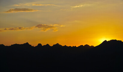 Sonnenuntergang im Montafon; Silvrettagebiet; Vorarlberg; Österreich