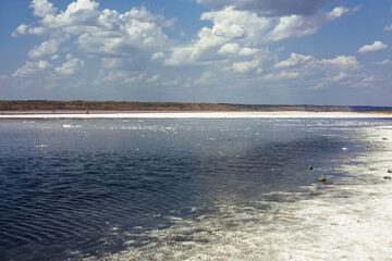 Beautiful landscape of salt lake