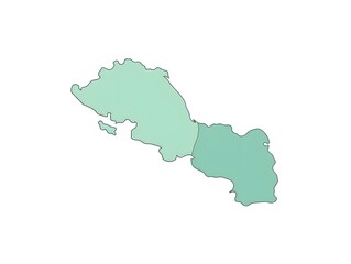 A clean, high-resolution illustration of the map of Nepal, isolated on pure white background. Accurate geographic shape with sharp borders. Flat vector style with subtle pastel colors for land areas, 
