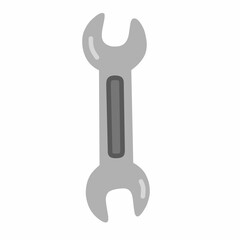 Simple Handdrawn Detailed Wrench Repair Tool Illustration