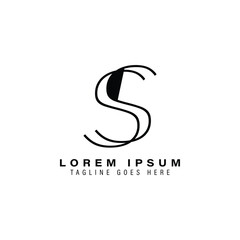 letter S thin line Logo. Alphabet S invitation card Icon