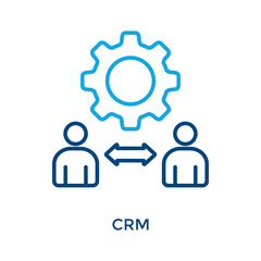 Crm Icon Outline Color Style. Vector Illustration For Graphic Design
