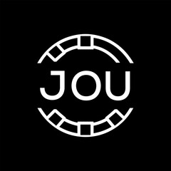“Modern  Monogram Logo Design, Sleek Minimalist Letter mark in Circle, JOU LATER LOGO, High-Contrast Branding Concept”
