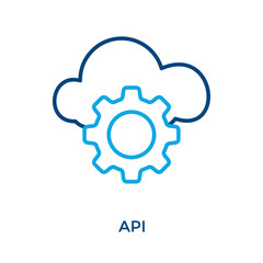 Api Icon Outline Color Style. Vector Illustration For Graphic Design