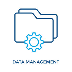 Data Management Icon Outline Color Style. Vector Illustration For Graphic Design