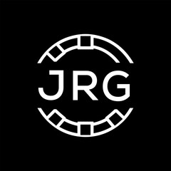 “Modern  Monogram Logo Design, Sleek Minimalist Letter mark in Circle, JRG LATER LOGO, High-Contrast Branding Concept”
