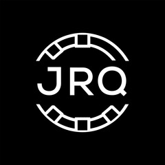 “Modern  Monogram Logo Design, Sleek Minimalist Letter mark in Circle, JRQ LATER LOGO, High-Contrast Branding Concept”
