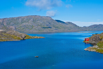 Beautiful Tasersuaq lake Qaqortoq Greenland 